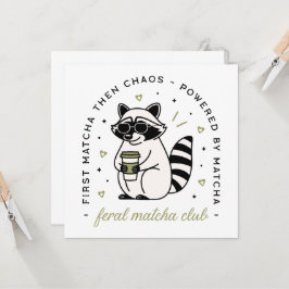 Raccoon med matcha klubb lustig kawaii-estetik