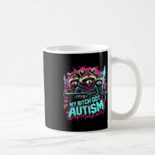 Raccoon Meme Min Fått Autism Roligt Autism Accepta Kaffemugg