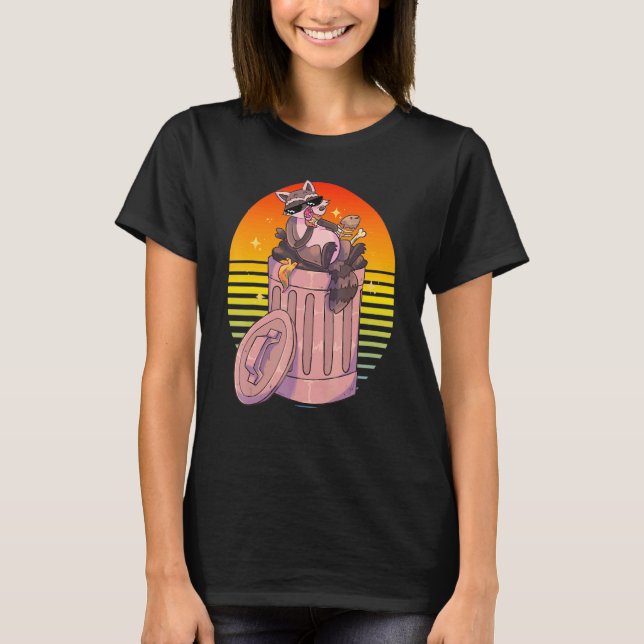 Raccoon Meme Street Cat T Shirt (Framsida)