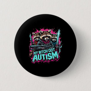 Raccoon Memme Har Autism Funny Autism Awareness Knapp