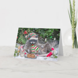 Raccoon Mjölk och Cookies Helgkort