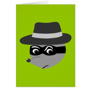 Raccoon Mobster Hälsningskort