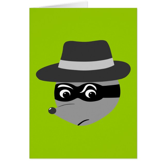 Raccoon Mobster Hälsningskort (Framsidan)