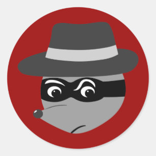 Raccoon Mobster Runt Klistermärke