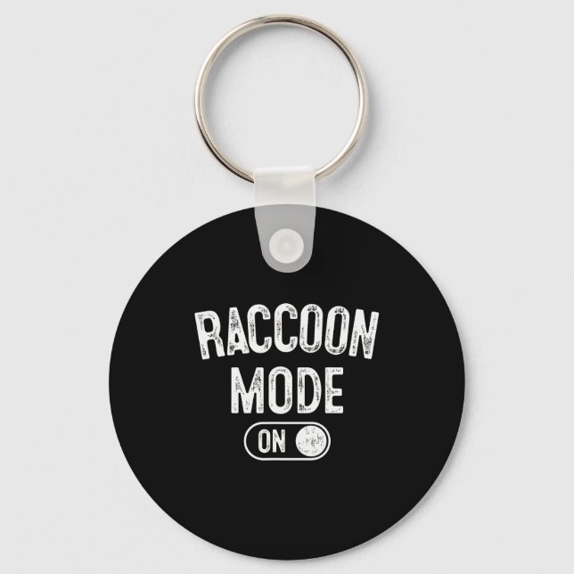 Raccoon Mode On Costume Funny Trash Panda Gift Ani Nyckelring (Framsida)