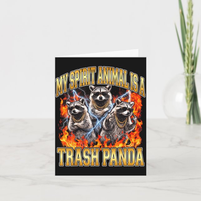 Raccoon My Srit Animal Is A Trash Panda Funny Boot Kort (Framsida)