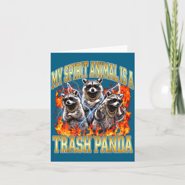 Raccoon My Srit Animal Is A Trash Panda Funny Boot Kort (Framsida)