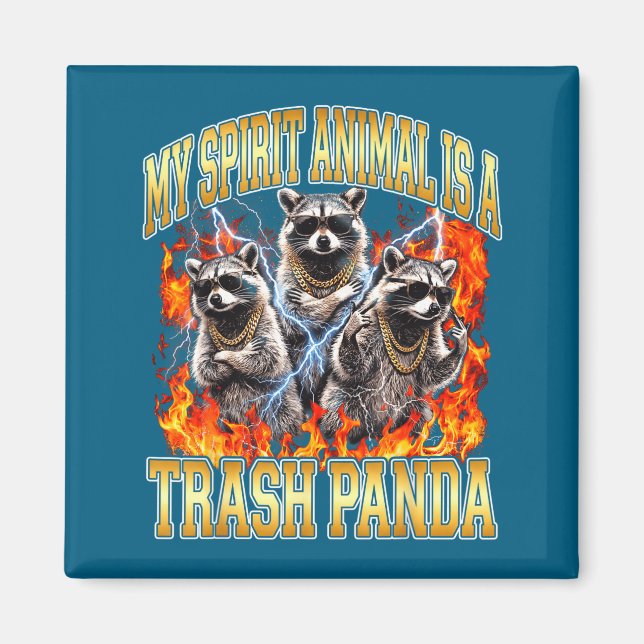Raccoon My Srit Animal Is A Trash Panda Funny Boot Magnet (Framsidan)