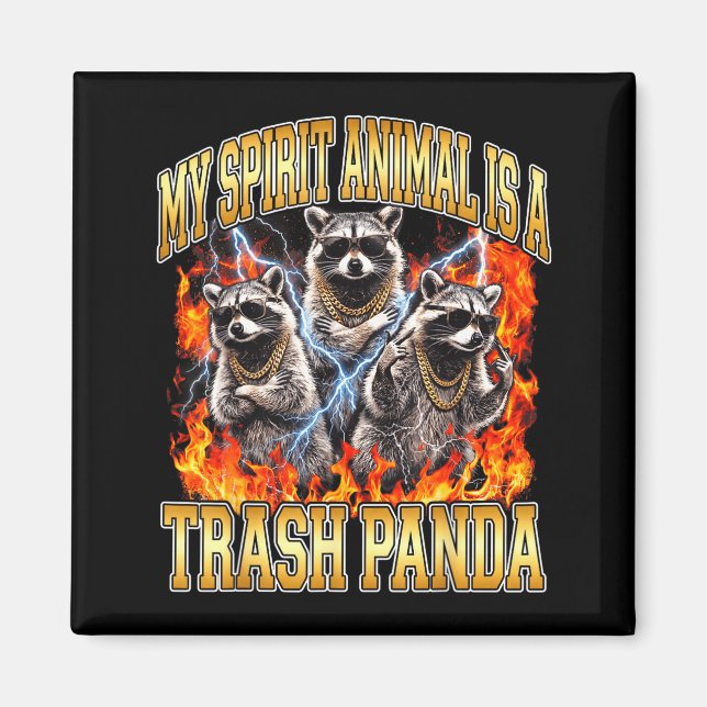 Raccoon My Srit Animal Is A Trash Panda Funny Boot Magnet (Framsidan)
