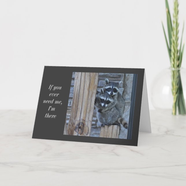 Raccoon Notecard Kort (Framsida)