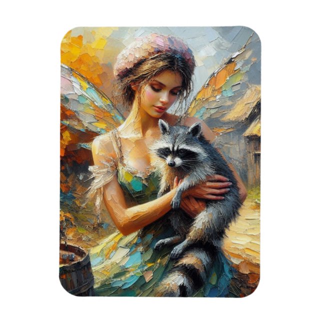 Raccoon och en Fairy Magnet (Vertikal)