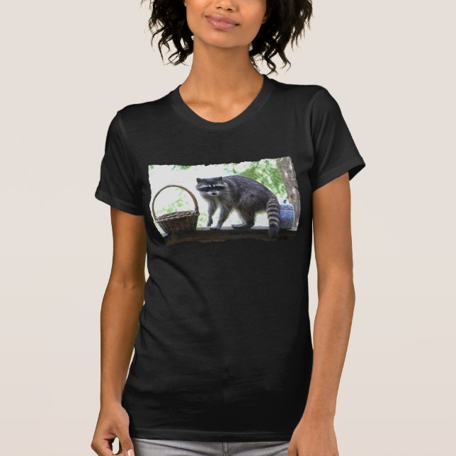 Raccoon- och kakaburk tee (Framsida)