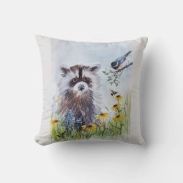 Raccoon och Vår Friends Dekorativ kudde