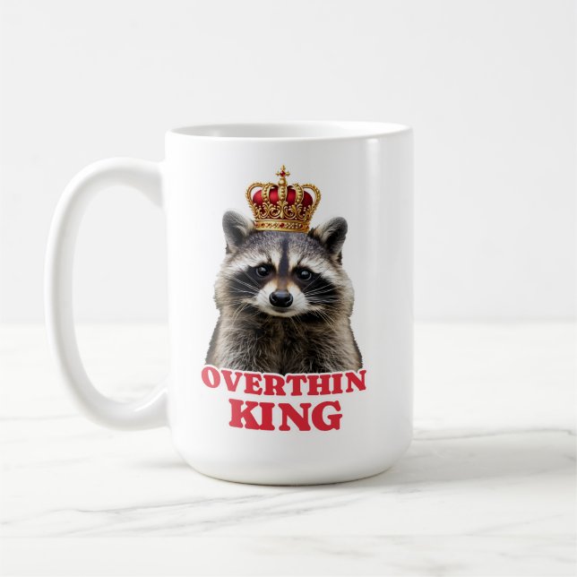 Raccoon övertänkande Kung Kaffemugg (Vänster)