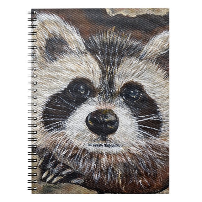 Raccoon Painting Anteckningsbok (Framsidan)