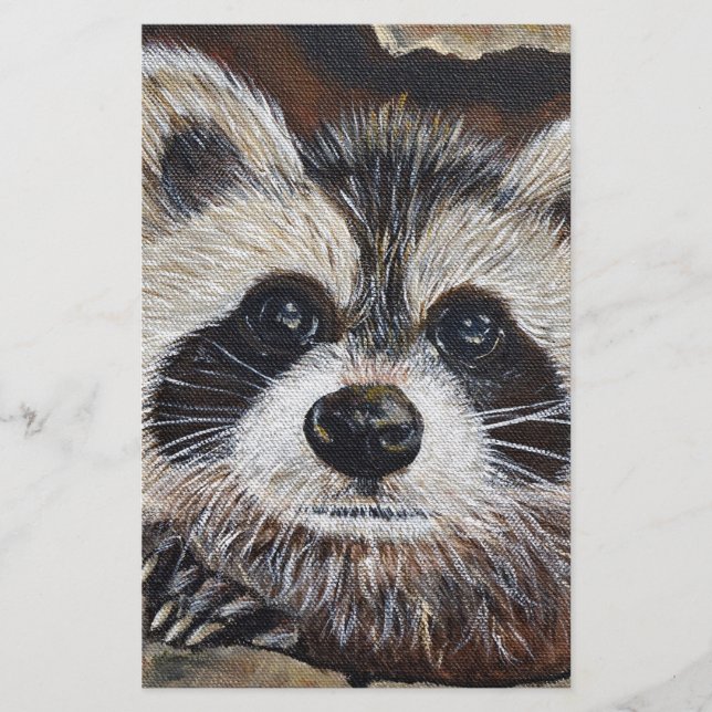 Raccoon Painting Brevpapper (Framsida)