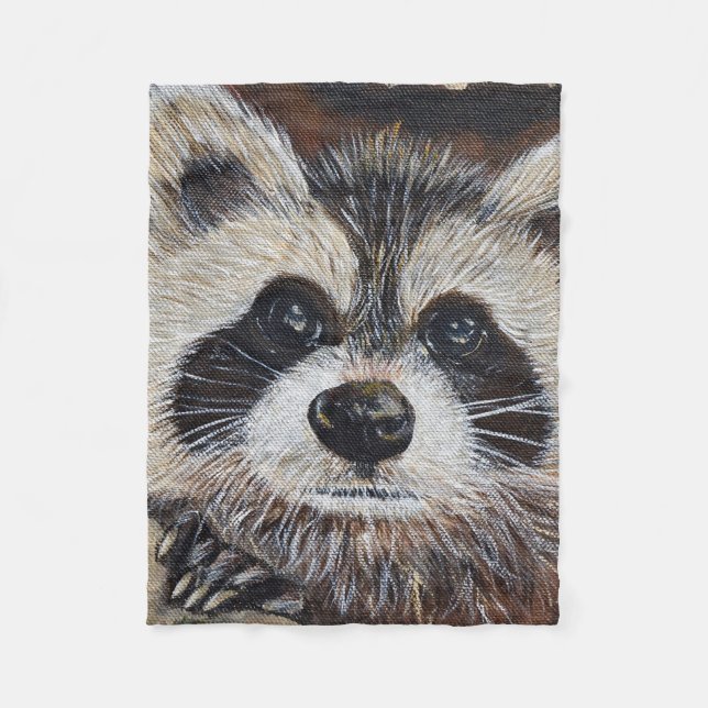 Raccoon Painting Fleecefilt (Framsidan)