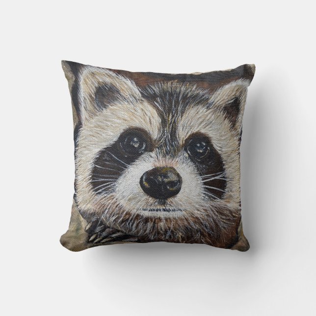 Raccoon Painting Kudde (Framsida)