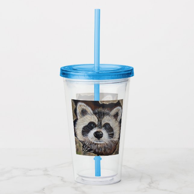 Raccoon Painting Take Away Mugg (Framsida)
