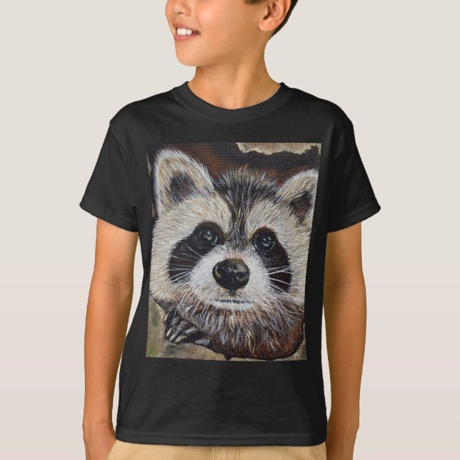 Raccoon Painting Tee Shirt (Framsida)