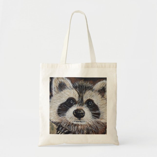 Raccoon Painting Tygkasse (Framsidan)