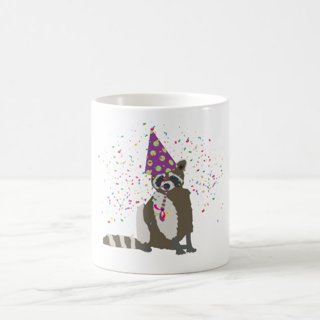 Raccoon Partying - Djur med Party Kaffemugg (Center)