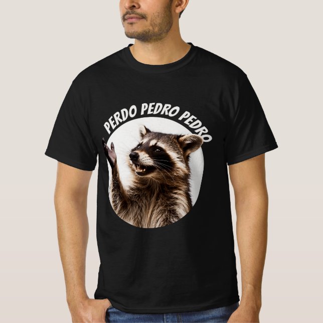 RACCOON PEDRO CUSTOMIZED NAMN T SHIRT (Framsida)