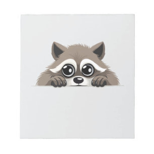 Raccoon Peeking Cute Adworthy Funny Animal Tecknad Anteckningsblock