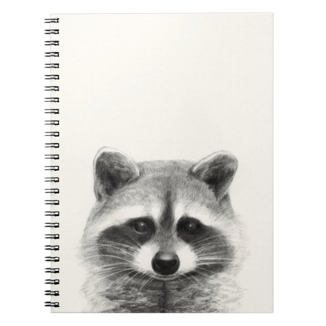 Raccoon Pencil Teckning Anteckningsbok (Framsidan)