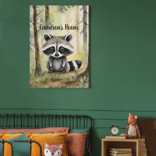 Raccoon Personlig Woodland Fototryck