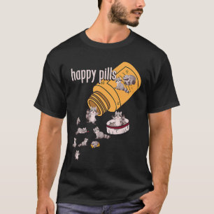 Raccoon Pills Animals Cute Lycklig Sarcastic Joke T Shirt