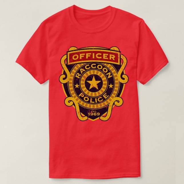 Raccoon Police T Shirt (Design framsida)