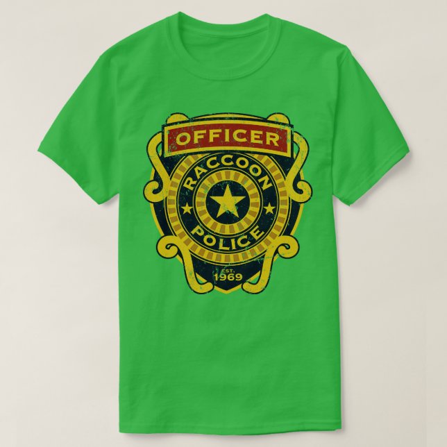Raccoon Police T Shirt (Design framsida)