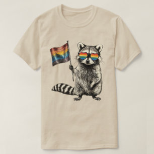 Raccoon Pride Flag Trash Panda LGBT Grafik 2025 T Shirt