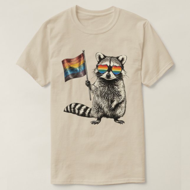 Raccoon Pride Flagga | Sopor Panda LGBT Graphic 20 T Shirt (Design framsida)