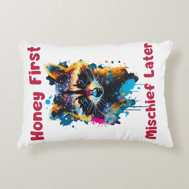 Raccoon Prydnadskudde (Framsidan)