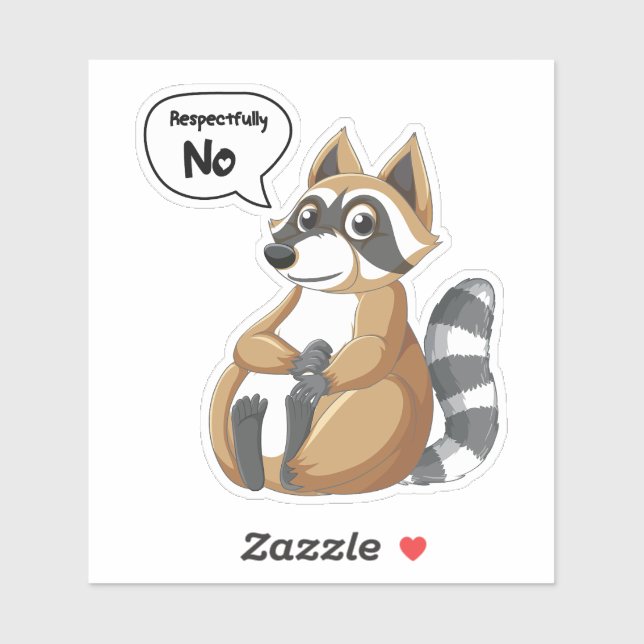 Raccoon Respectully No Badge Reel Klistermärken (Ark)