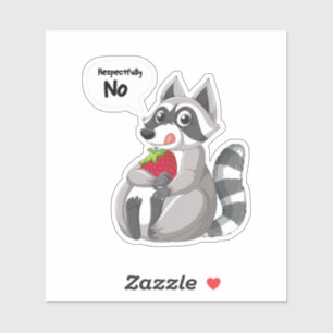 Raccoon Respectully No... Klistermärken