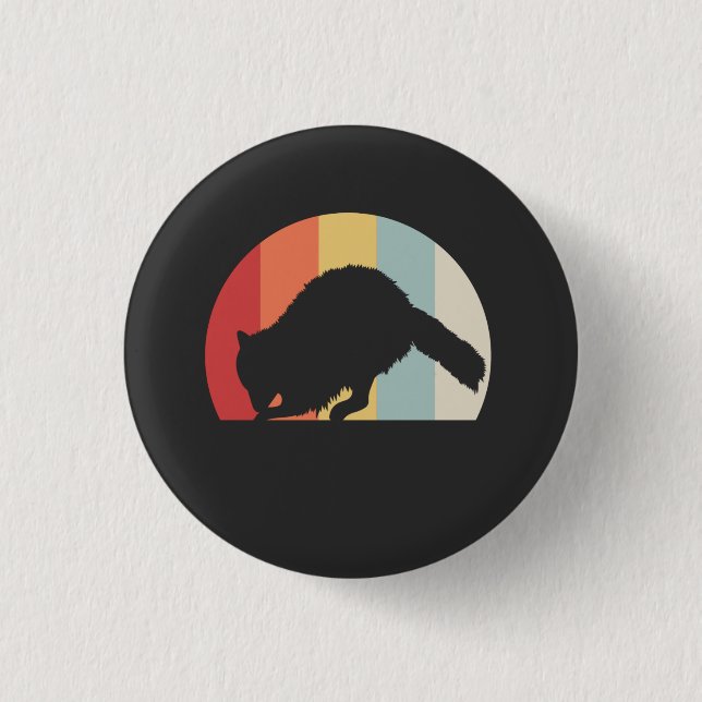 Raccoon Retro Vintage Knapp (Framsida)