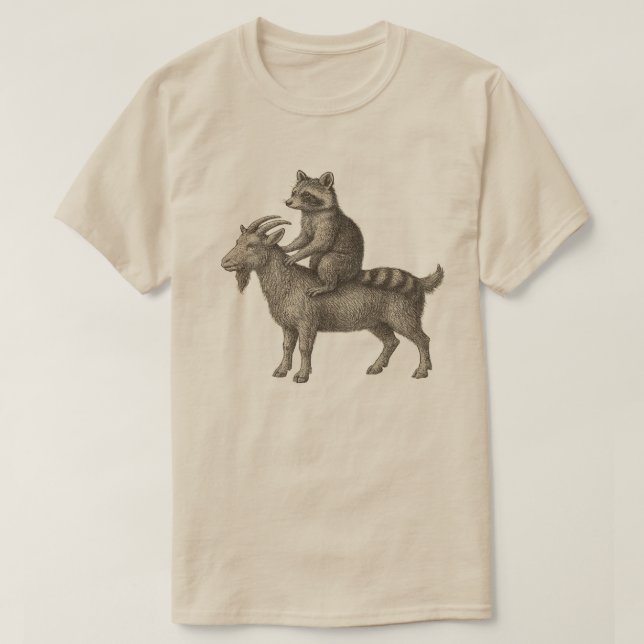 Raccoon Riding Goat Rolig tröja - Chaos Meme Anima (Design framsida)