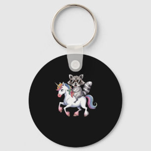 Raccoon Riding Unicorn Cute Animal Fantasy for Kid Nyckelring