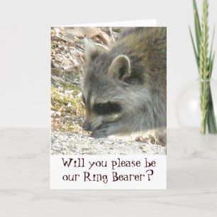 Raccoon Ring Bearer-begärandekort Helgkort