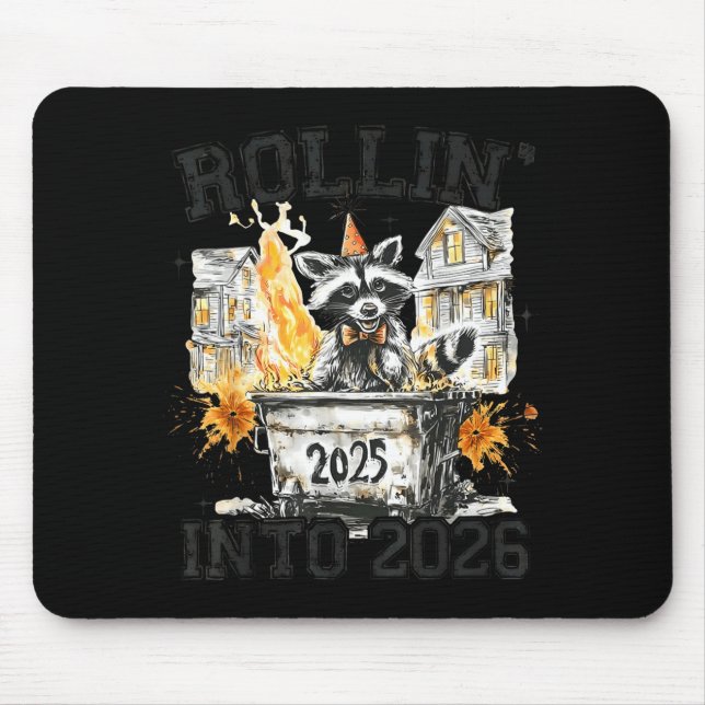 Raccoon Rollin Into 2026 Funny Dumpster Fire 2025  Musmatta (Framsidan)