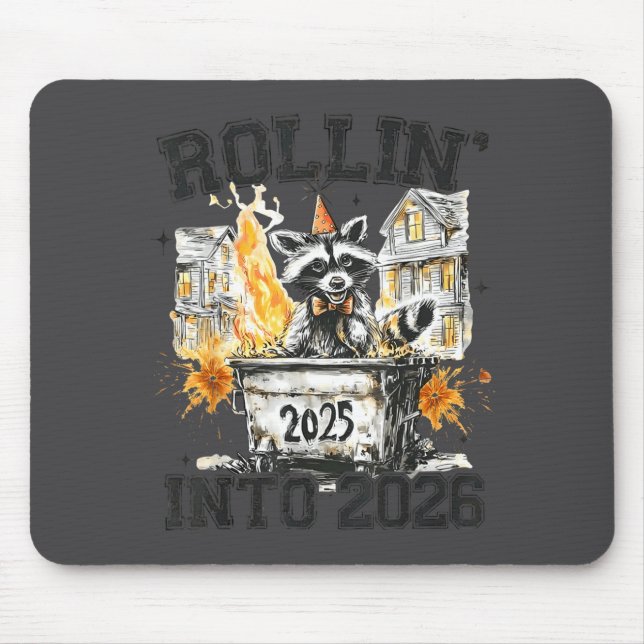 Raccoon Rollin Into 2026 Funny Dumpster Fire 2025  Musmatta (Framsidan)