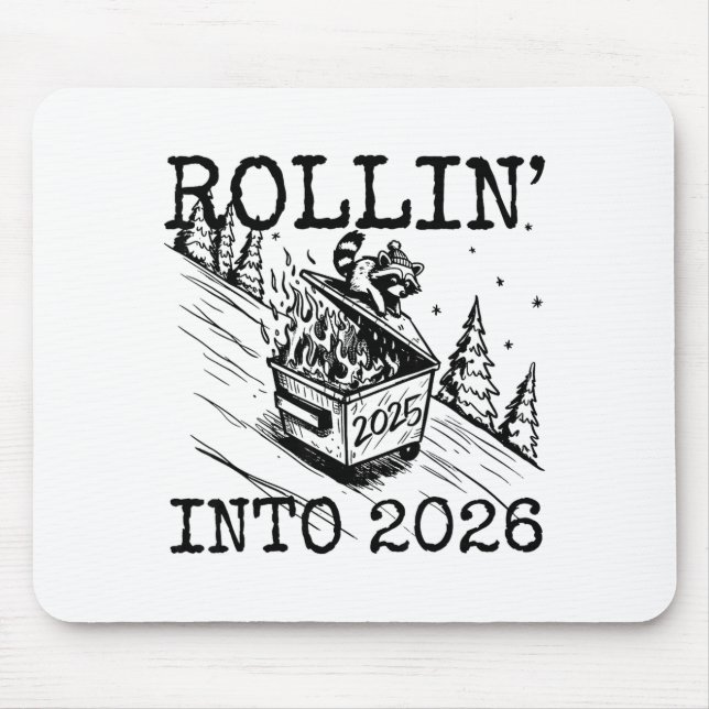 Raccoon Rolling Into 2026 Happy New Year 2026 Funn Musmatta (Framsidan)