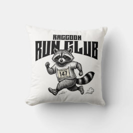 "Raccoon Run Club Maraton Retro Trash Panda Löpnin Kudde