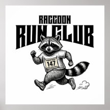 Raccoon Run Club Maraton Retro Tvättbjörn 