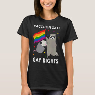 Raccoon Säg Gay rights Human Högers Equality Lgbtq T Shirt