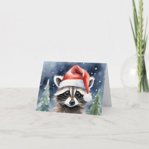Raccoon Santa Kort