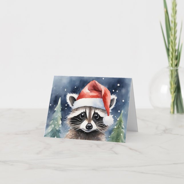 Raccoon Santa Kort (Framsida)